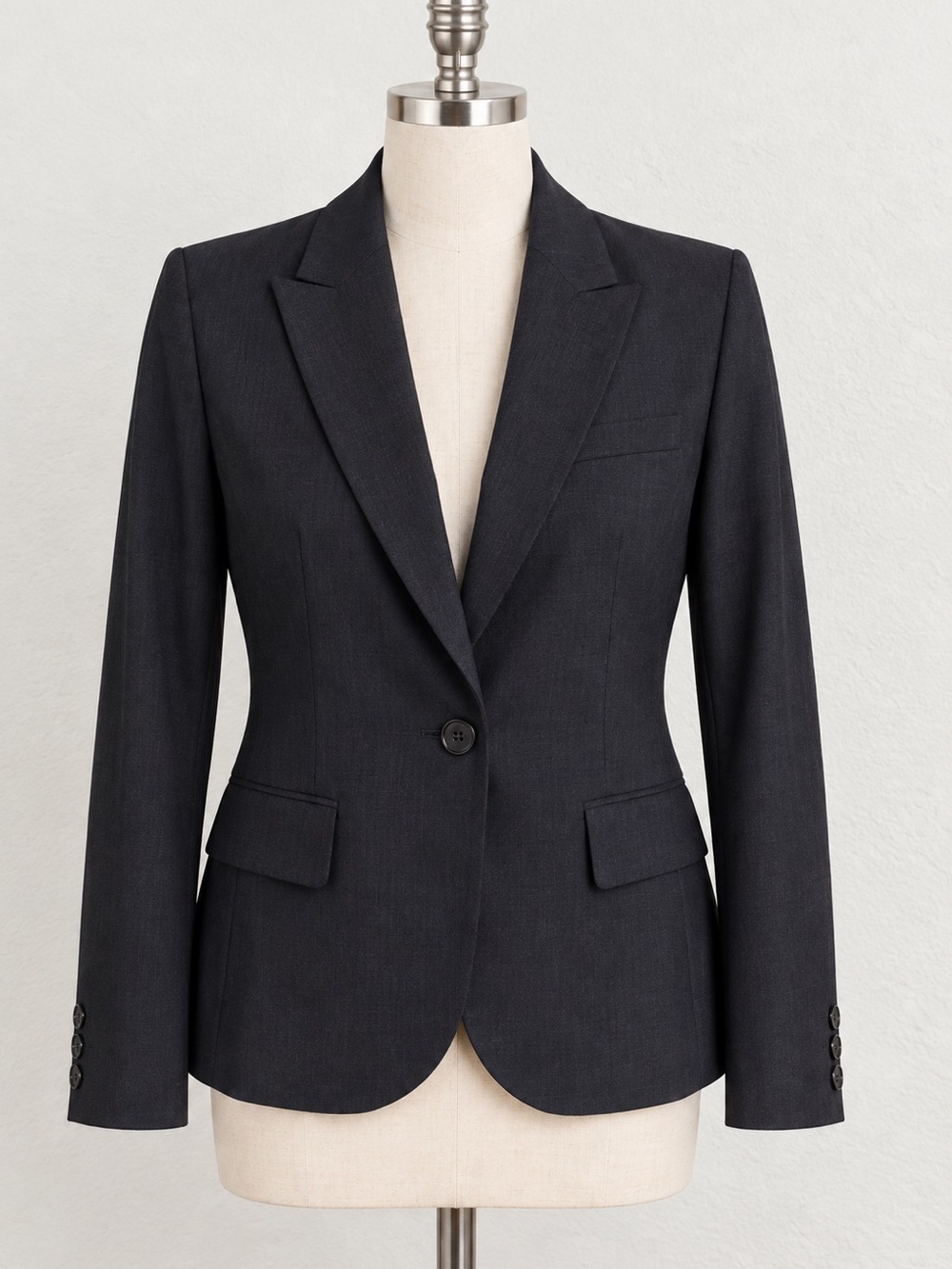 Theory Gabe B Black Stretch Wool Blazer Single Button Jacket Suit 8